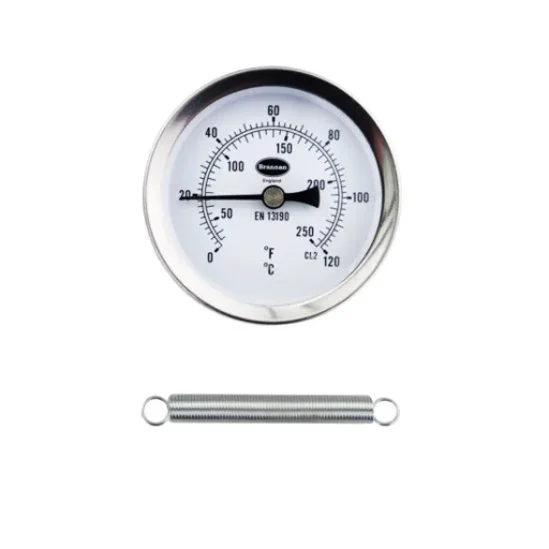 BRANNAN 33/401/0 เทอร์โมมิเตอร์แบบรัดท่อ | Clip-on-pipe thermometer